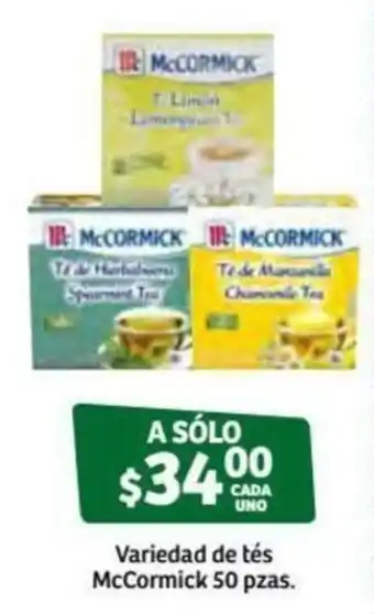Soriana Súper Variedad de Tés McCormick 50 pzas oferta