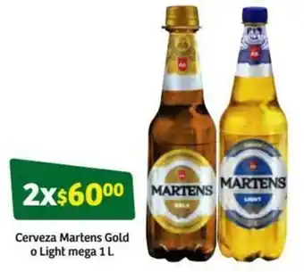 Cerveza Martens Gold o Light Mega 12x1L