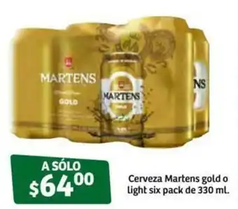 Soriana Súper CErvezas Martens Gold o Light 6x330ml oferta