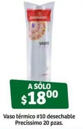 Soriana Súper Vaso Térmico #10 Desechable Precíssimo 20 pzas oferta