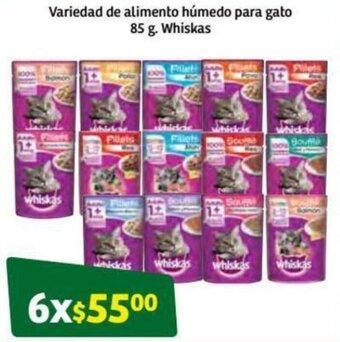 Variedad de Alimento Húmedo para Gato Whiskas 6x85g