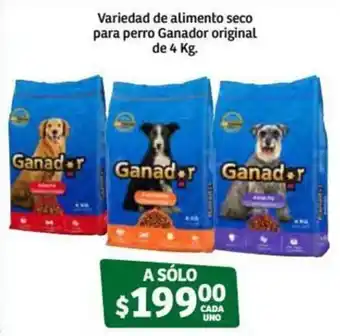 Soriana Súper Variedad de Alimento Seco para Perro Ganador Original 4kg oferta
