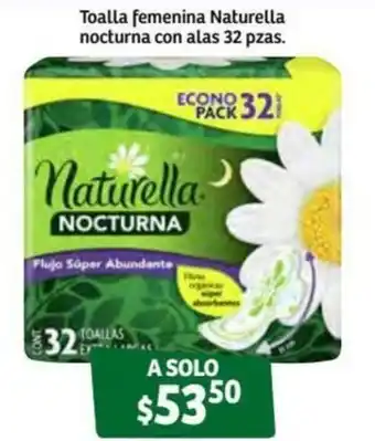 Toalla femenina Naturella Nocturna con Alas 32 pzas