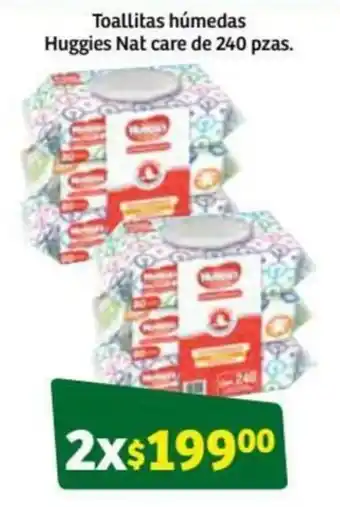 Soriana Súper Toallitas Húmedas Huggies Nat Care 2x240 pzas oferta