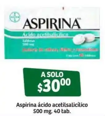 Aspirina Ácido Acetilsalicílico 500mg 40 tab