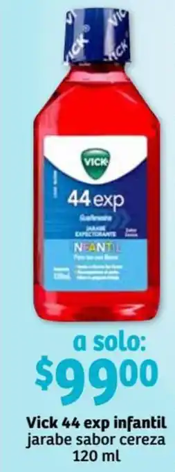 Mega Soriana Vick 44 exp Infantil Jarabe Sabor Cereza 120ml oferta