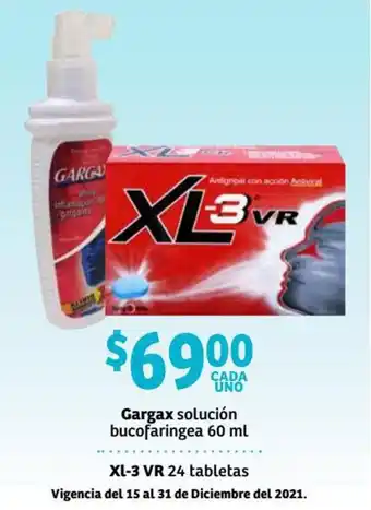 Gargax Solución Bucofaringea 60ml/XL-3 VR 24 tabletas