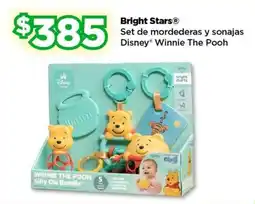 Bodega Aurrerá Bright Stars DisneY Winnie the Pooh set de mordederas y sonajas oferta
