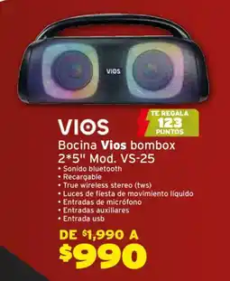Soriana Híper VIOS Boombox 2*5 VS-25 oferta