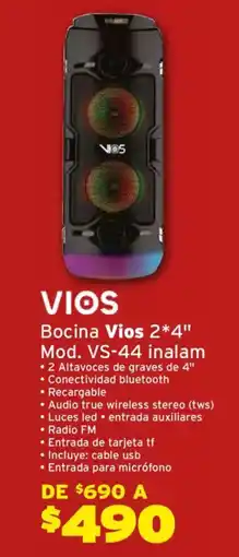 Soriana Híper VIOS bocina 2*4" VS-44 oferta