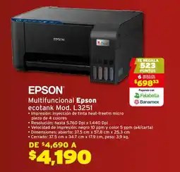 Soriana Híper EPSON Ecotank L3251 oferta