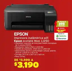 Soriana Híper EPSON Ecotank L1250 oferta