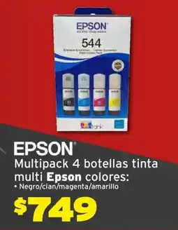 Soriana Híper EPSON multipack 4 botellas tinta oferta