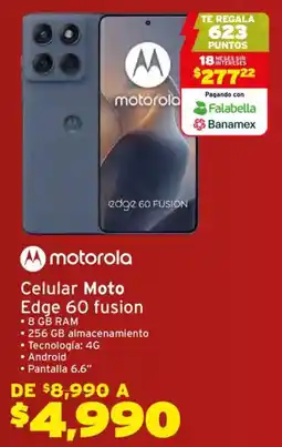 Soriana Híper Moto Edge 60 fusion celular oferta