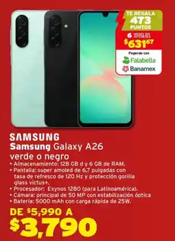 Soriana Híper Samsung Galaxy A26 oferta