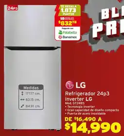 Soriana Híper LG refrigerador 24p3 inverter oferta