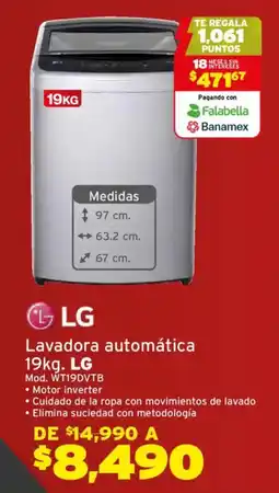 Soriana Híper LG lavadora automatica 19 kg oferta