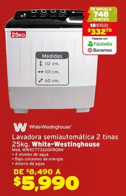 Soriana Híper White-Westinghouse lavadora semiautomatica oferta
