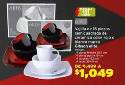 Soriana Híper Gibson elite vajilla semicuadra de ceramica oferta