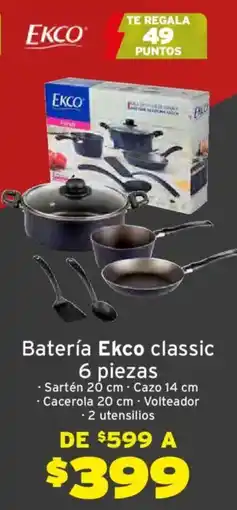 Soriana Híper Ekco bateria classic oferta