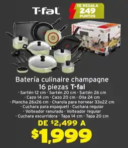 Soriana Híper T-fal Batería culinaire champagne oferta