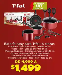 Soriana Híper T-fal batería easy Tfal EASY CARE oferta