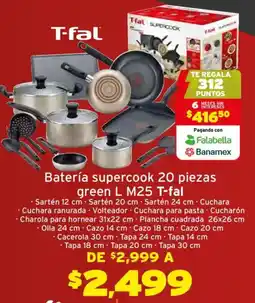 Soriana Híper T-fal batería supercook green oferta