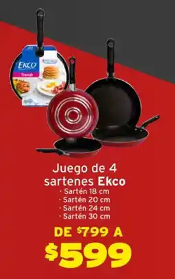 Soriana Híper Ekco juego de sartenes oferta