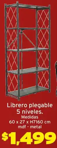 Soriana Híper Librero plegable 5 nieveles oferta