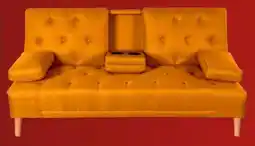 Soriana Híper Makora sofá cama caroli mostaza lino de 2 plazas oferta