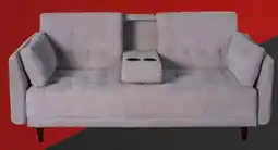 Soriana Híper Makora sofá cama zeppelin claro terciopelo de 3 plazas oferta