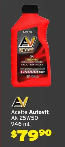 Soriana Híper Autovit aceite Ak 25W50 oferta