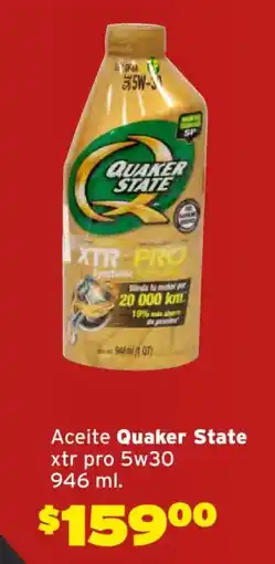 Soriana Híper Quaker State aceite xtr pro 5w30 oferta