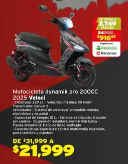 Soriana Híper Veloci motocicleta dynamik pro 200cc 2025 oferta
