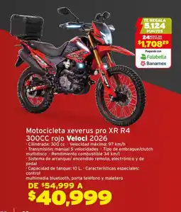 Soriana Híper Veloci motocicleta xeverus pro XR R4 300cc rojo 2026 oferta