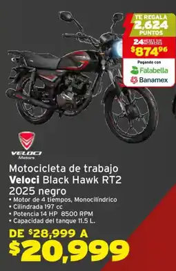 Soriana Híper Veloci motocicleta de trabajo black Hawk RT2 2025 oferta
