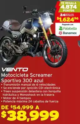 Soriana Híper Vento motocicleta screamer sportivo 300 oferta
