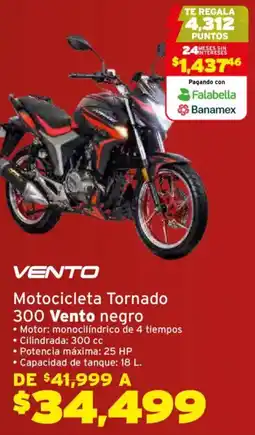 Soriana Híper Vento motocicleta tornado 300 oferta