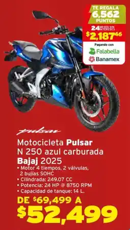 Soriana Híper Pulsar motocicleta N 250 2025 oferta