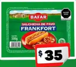 Bodega Aurrerá Bafar salchicha de pavo frankfort oferta