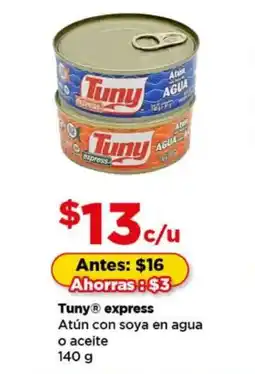 Bodega Aurrerá Tuny Express atún con soya en agua oferta