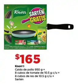 Bodega Aurrerá Knorr caldo de pollo + cubos de tomate + cubos de res oferta