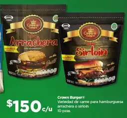Bodega Aurrerá Crown Burger carne para hamburguesa oferta