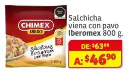 Soriana Híper Iberomex salsicha viena con pavo oferta