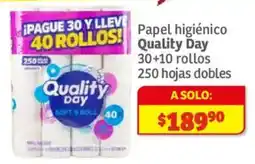 Soriana Híper Quality Day papel higiénico oferta