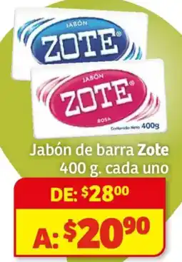 Soriana Híper Zote jabon de barra oferta