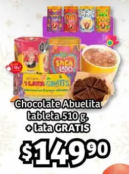 Soriana Híper Chocolate Abuelita tableta + lata oferta