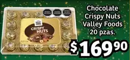 Soriana Híper Valley Foods chocolate crispy nuts oferta