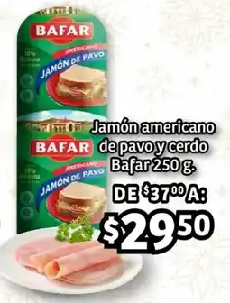 Soriana Híper Bafar jamón americano de pavo cerdo oferta