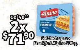 Soriana Híper Alpino salsicha frankfurt oferta